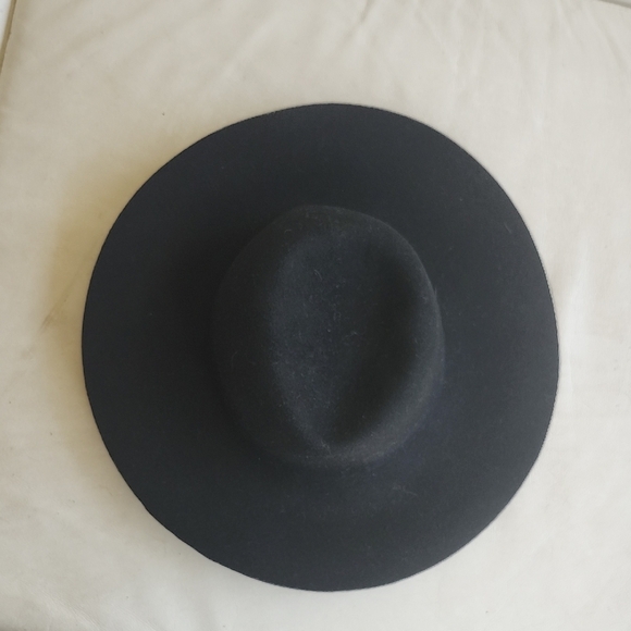 100% Wool Hat Ann Taylor Stylish and versatile Classic Black Felt Wide-Brim - Picture 6 of 7